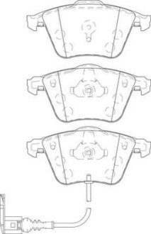 Гальмівні колодки перед. AUDI A3/TT VW Golf V, Passat 05- SEAT Leon (з датчик.) Jurid 573463J