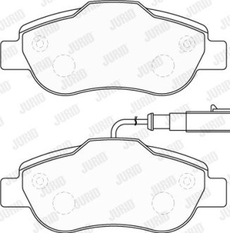 Гальмівні колодки передні Ford KA (10/2008 ->) / Fiat 500 С (10/2007 ->) Jurid 573839J