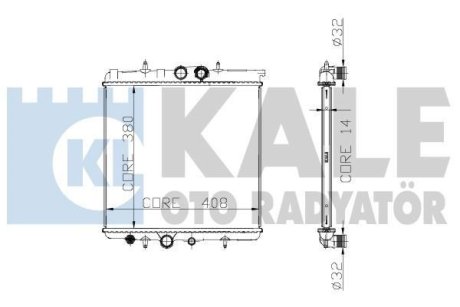 PEUGEOT Радиатор охлаждения 307 1.4 00- Kale 213200