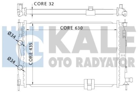 NISSAN Радіатор охолодження двиг. Qashqai 2.0dCi 07- Kale 342060