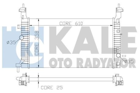 OPEL Радіатор системи охолодження двигуна Meriva A 1.7DTi 03- Kale 342065