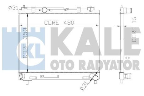 TOYOTA радіатор охолодження Yaris 1.4 D-4D 05- Kale 342140