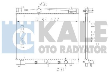 TOYOTA Радіатор охолодження двиг. (з АКПП) Yaris 1.0/1.3 05- Kale 342210