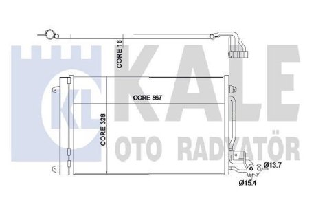 Радіатор кондиціонера Audi A1, Seat Ibiza IV / Toledo IV, Skoda Fabia II OTO RADYATOR Kale 342395