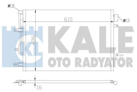 VW Радіатор кондиціонера (конденсатор) Audi A4/6 1.6/3.0 00- Kale 342410