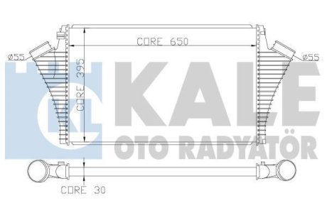 OPEL Інтеркулер Signum, Vectra C, Saab 9-3, Cadillac BLS 2.0 16V Turbo/2.2DTI 16V 02- Kale 346000