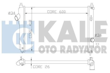 CHEVROLET радіатор охолодження Aveo 1.4 08- Kale 355100