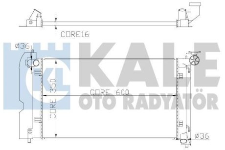 TOYOTA Радіатор сист. охолодження двиг. з АКПП Avensis, Corolla 1.4/1.8 01- Kale 366800