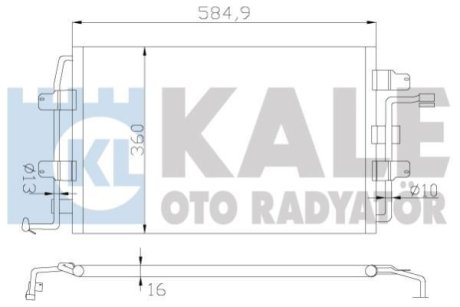 VW Радіатор кондиціонера (конденсатор) New Beetle 00- Kale 376400