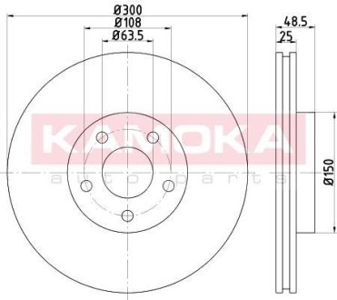 Гальмівні диски Ford C-Max/Focus II-III/Kuga I-II/Connect/Volvo C30/C70 03- KAMOKA 1031016