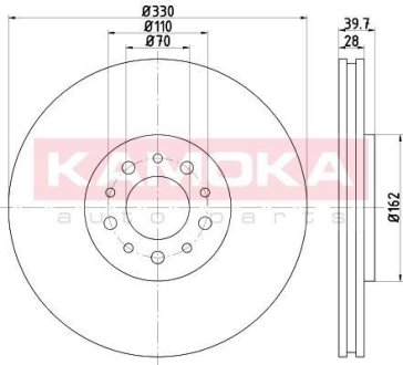 Тормозные диски ALFA ROMEO 159 05-11/GIULIETTA 10- KAMOKA 1031057