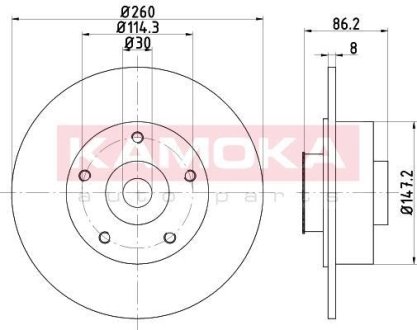 Тормозные диски с подшипником крашеные. RENAULT MEGANEIII 08-/SCENIC/GRAND SCENIC III 09- KAMOKA 1031064