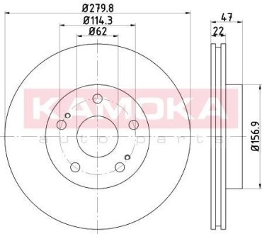 Гальмівні диски FIAT SEDICI 06-/SUZUKI SX4 06- KAMOKA 1031074