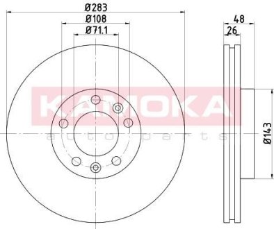 Гальмiвнi диски PEUGEOT 407 04-/508 10-/607 00- KAMOKA 1031082