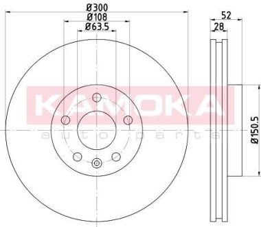 Гальмівні диски FORD GALAXY 06-/MONDEO IV 07-/S-MAX 06-/VOLVO V70 III 07- KAMOKA 1031086