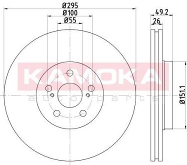 Гальмівні диски TOYOTA AVENSIS(T25) 03-08 KAMOKA 1031116