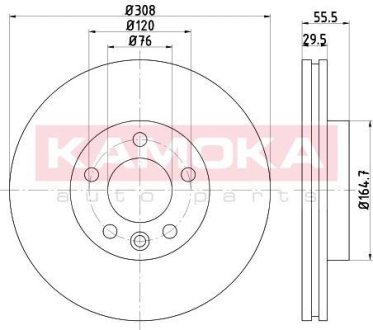 Гальмiвнi диски VW T5/Multivan V 03-15/Touareg 02-10 KAMOKA 1031118