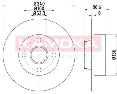 Тормозные диски с подшипником RENAULT CLIO III 05-/MEGANE II 03-/MODUS 04-/THALIA II 08- KAMOKA 1031135