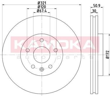 Тормозные диски OPEL INSIGNIA 08- KAMOKA 103127