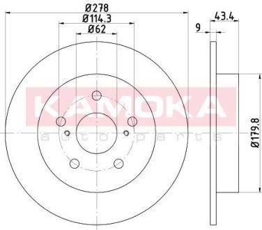 Гальмівні диски FIAT SEDICI 06-/SUZUKI SX4 06- KAMOKA 103154