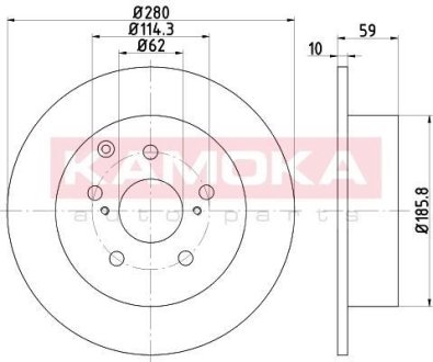 Гальмівні диски TOYOTA AVENSIS (T25) 05- KAMOKA 103165