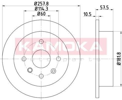 Тормозные диски CHEVROLET LACETTI 05-/NUBIRA 05- KAMOKA 103168