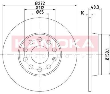 Гальмівні диски AUDI A1 10-/A3 03-/SEAT ALTEA 04-/LEON 05-/SKODA OCTAVIA 04- KAMOKA 103171 (фото 1)