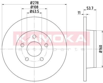 Гальмівні диски FORD TRANSIT CONNECT 02-/TOURNEO CONNECT 02- KAMOKA 103177