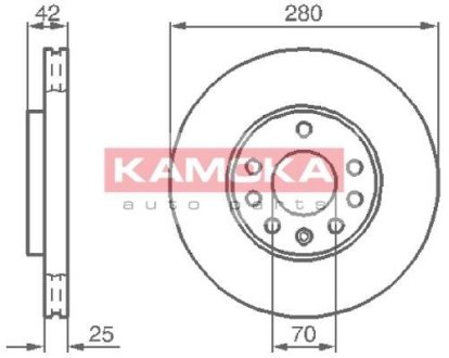 Гальмівні диски OPEL ASTRA II/III (G/H) 98-/ZAFIRA 98- KAMOKA 1032082