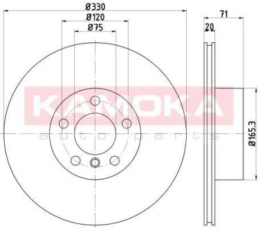 Тормозные диски BMW X3 (F25) 10-/X4 (F26) 14- KAMOKA 103220