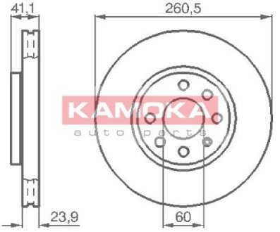 Тормозные диски OPEL CORSA C 00- KAMOKA 1032262