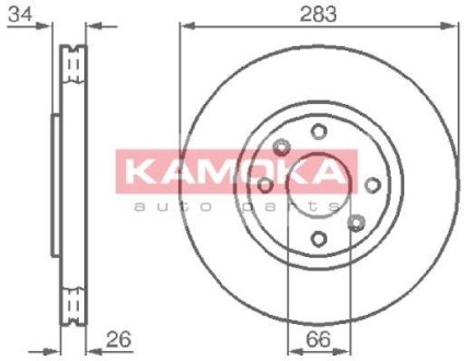 Гальмівні диски CITROEN BERLINGO 97-/C4 04-/C5 01-/PEUGEOT 307 03- KAMOKA 1032304