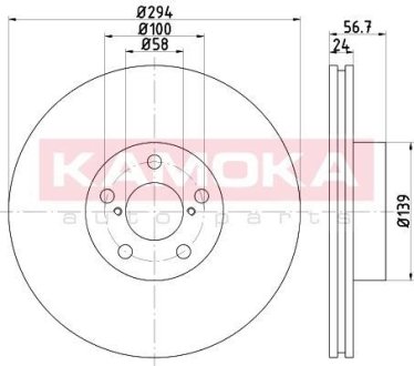 Гальмівні диски SUBARU FORESTER 02-/IMPREZA 00-/LEGACY 08- KAMOKA 1032350