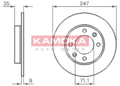 Тормозные диски CITROEN BERLINGO 99-/C3 02-/PEUGEOT 307 00- KAMOKA 1032356