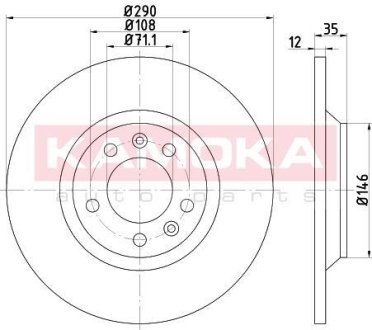 Тормозные диски CITROEN C5 08-/PEUGEOT 407 04-/508 10-/607 00- KAMOKA 1032550