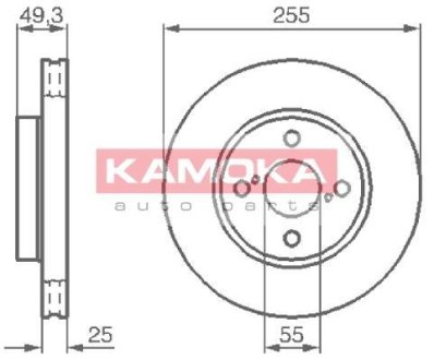 Гальмiвнi диски Toyota Corolla 01-07 KAMOKA 1032588