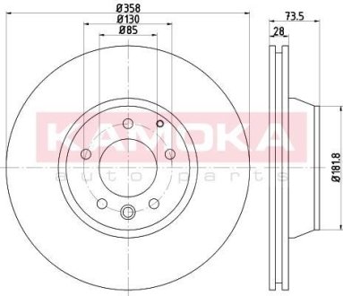 Тормозные диски AUDI Q7 06-/PORSCHE CAYENNE 02-/VW TOUAREG 03- KAMOKA 103277