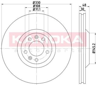 Гальмiвнi диски Peugeot 407 04-10/Citroen C5/C6 05- KAMOKA 103299