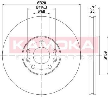 Тормозные диски RENAULT GRAND SCENIC III 09-/LAGUNA III 08-/SCENIC III 09- KAMOKA 1033454