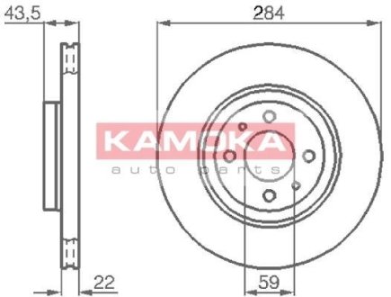 Тормозные диски FIAT BRAVA/O 96-01/DOBLO 01-/MAREA 98- KAMOKA 103440