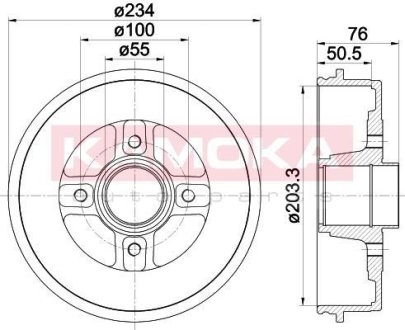 Тормозные барабаны KAMOKA 104020