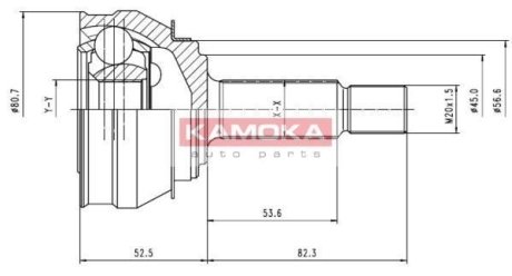 К-т шарнірний привідного валу KAMOKA 6238