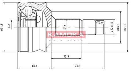 К-т шарнiрний привiдного валу KAMOKA 6258