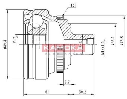 К-т шарнірний привідного валу KAMOKA 6278