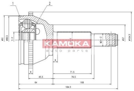 К-т шарнірний привідного валу KAMOKA 6281