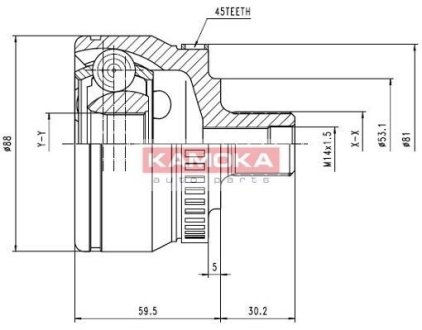 К-т шарнірний привідного валу KAMOKA 6762