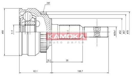 К-т шарнирный приводного вала KAMOKA 6956