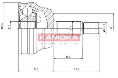 К-т шарнирный приводного вала KAMOKA 7094