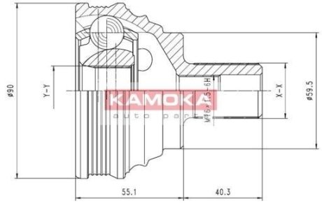 К-т шарнірний привідного валу KAMOKA 7338