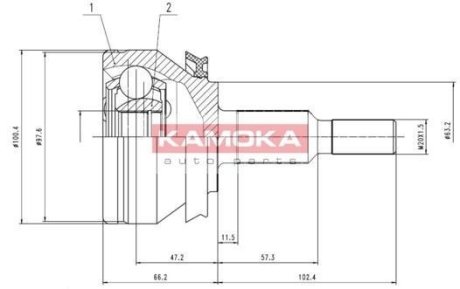 К-т шарнирный приводного вала KAMOKA 7526